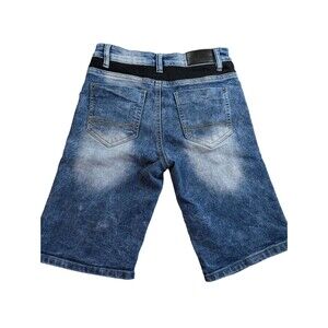 Southpole Youth Size 10 Slim Ribbed Distressed Jean Shorts